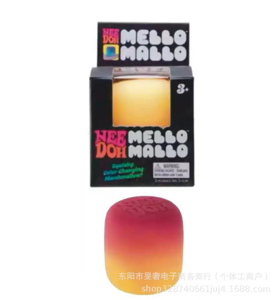 Needoh Mello Mallo UV Light Reactive Squish Toy – Marshmallow Texture Slow Rising Squeeze