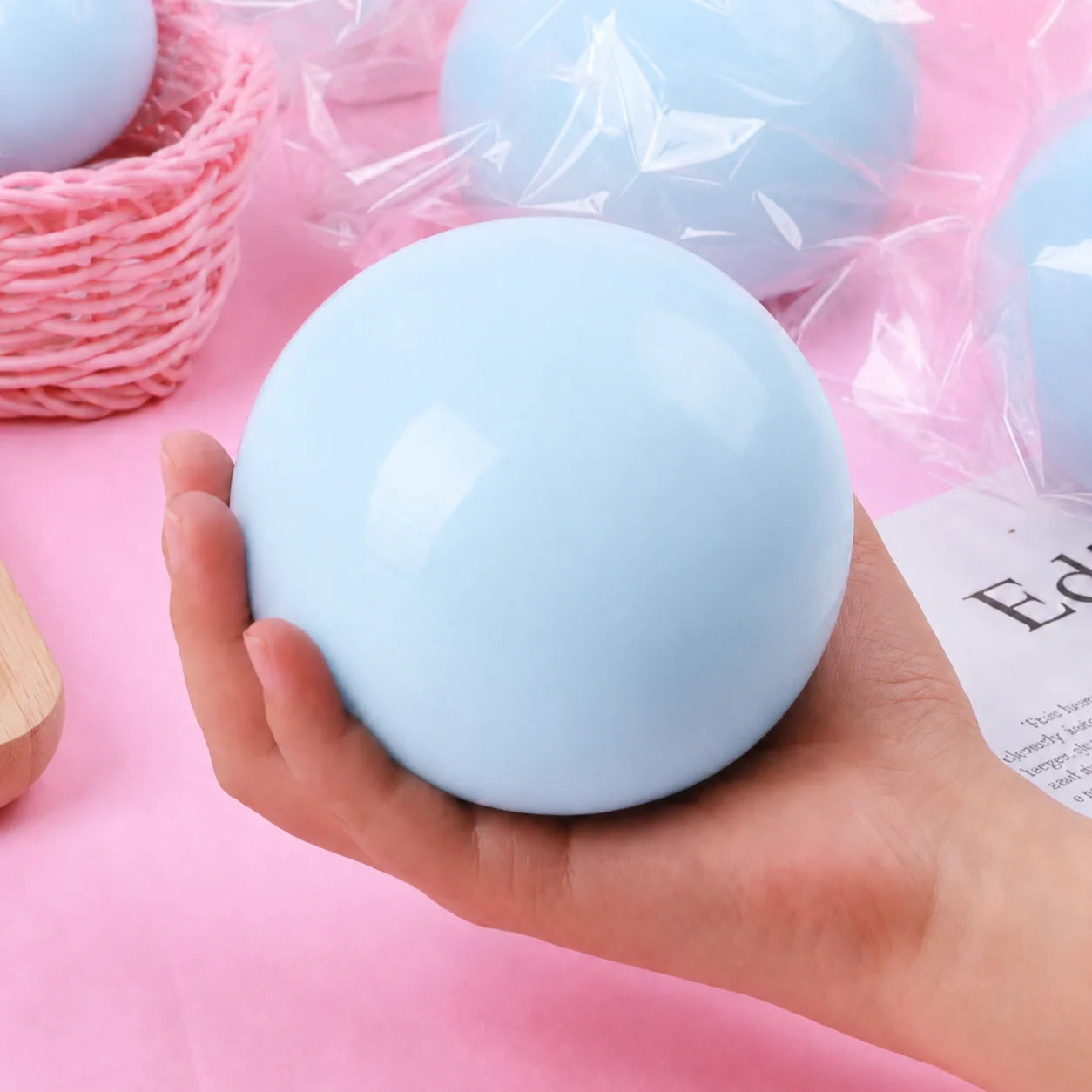 Soft Squishy Ball Stress Relief Toy Slow Rising Squeeze Fidget Toy Mochi Squishy Anti Stress Sensory Toy for Kids Adults