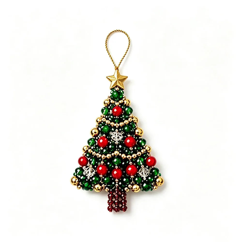 🎄 DIY Beaded Christmas Tree Ornament Kit 🎀 | Handmade Holiday Sparkle ✨