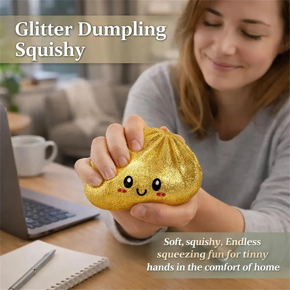 Glitter Dumpling Squishy Set – 6-Style Sensory Squeeze Toy with Box