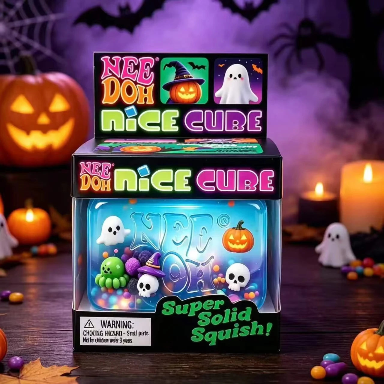 NeeDoh Halloween & Christmas Squishy Sensory Toys - Spider, Pumpkin & Holiday Squeeze Stress Relief Toys
