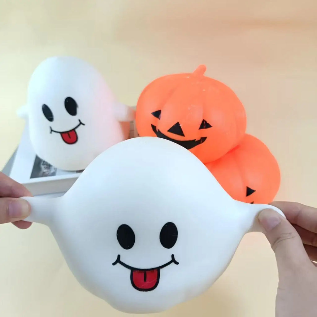 Halloween Ghost & Pumpkin Squishy Toy Set, Slow Rising Stress Relief Fidget Decompression Sensory Toy