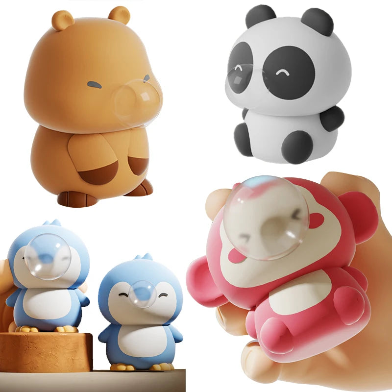 Cute Kapybara Animal Spitting Bubbles Squish Squeeze Toy – Sensory Fun for Adults & Kids
