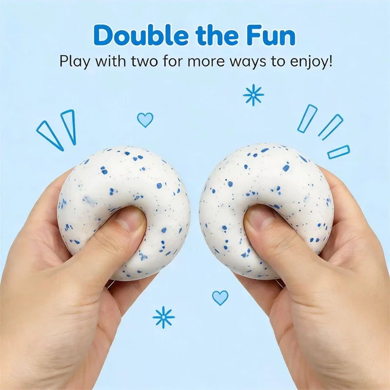 NeeDoh Snow Ball Squishy Toy – Crunchy Flour-Filled Squeeze Fidget Ball | Calming Sensory Toy & Gift