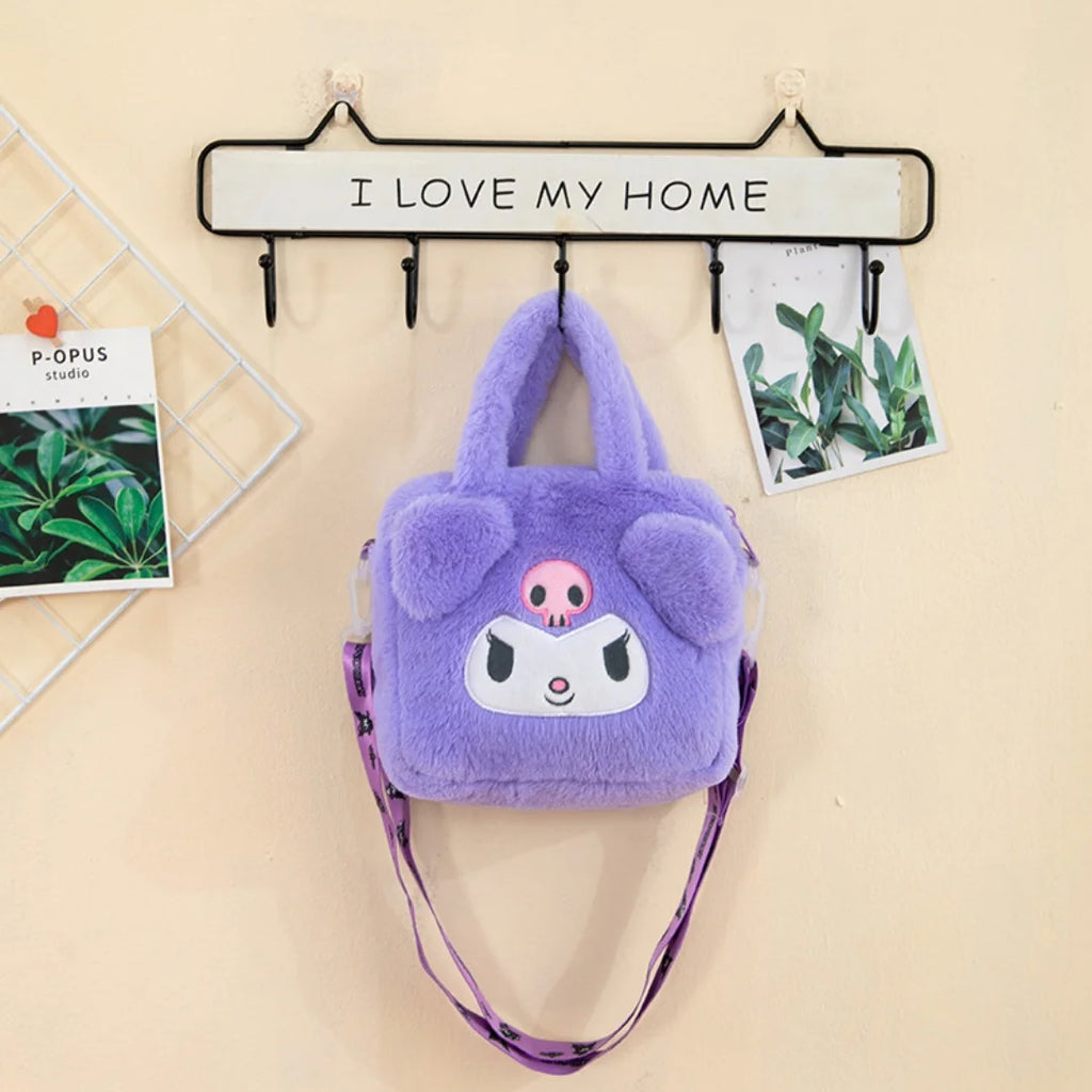 Sanrio Mini Plush Backpack & Cosmetic Bag – Kuromi, Cinnamoroll, My Melody & Hello Kitty | Kawaii Gift