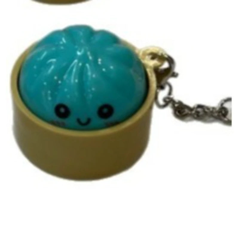 Kawaii Dumpling Light-Up Keychain - Squishy Bao Night Light Silicone Backpack Charm for Teens & Gift Decor