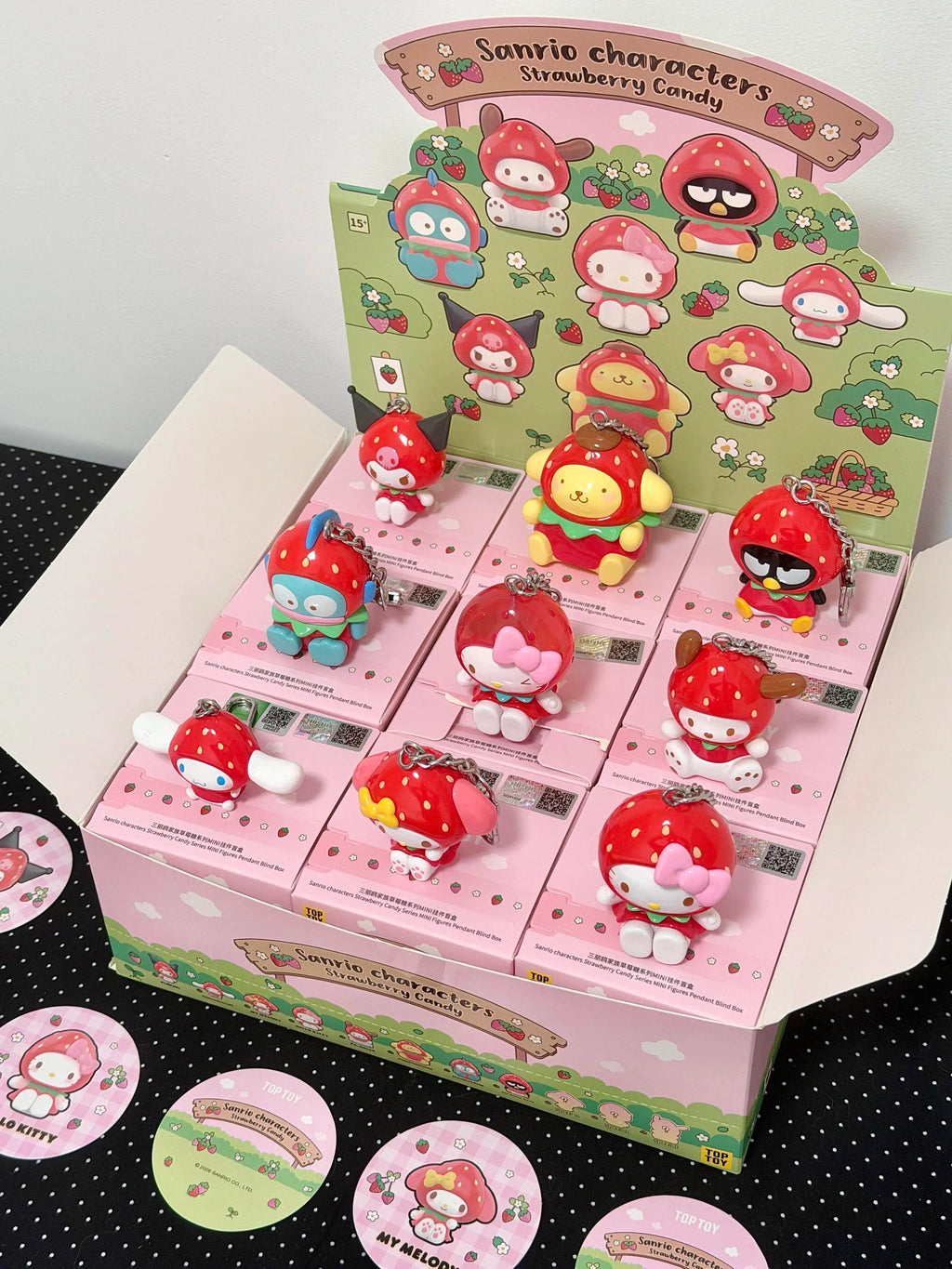 Sanrio Strawberry Sugar Mini Blind Box – Kawaii PVC Figurine Keychain & Bag Pendant