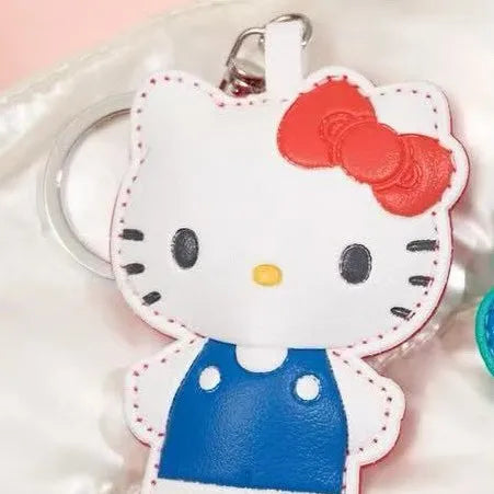 Sanrio Leather Keyring – Kawaii Hello Kitty & My Melody Pinch Pendant