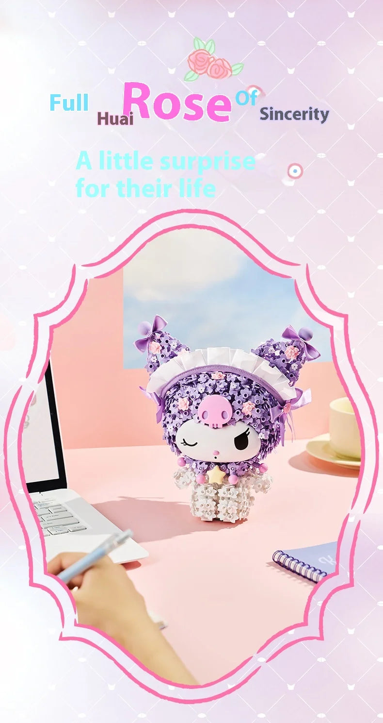 Sanrio Kuromi & Melody Floral Garden Building Blocks Set – Moonlight Club Surprise Puzzle Gift