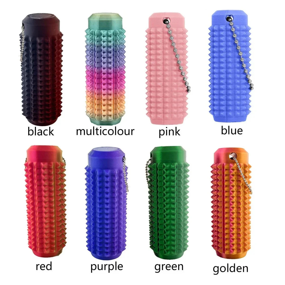 Spiky Fidget Roller Keychain – Calming Sensory Tactile Toy for Adults & Kids