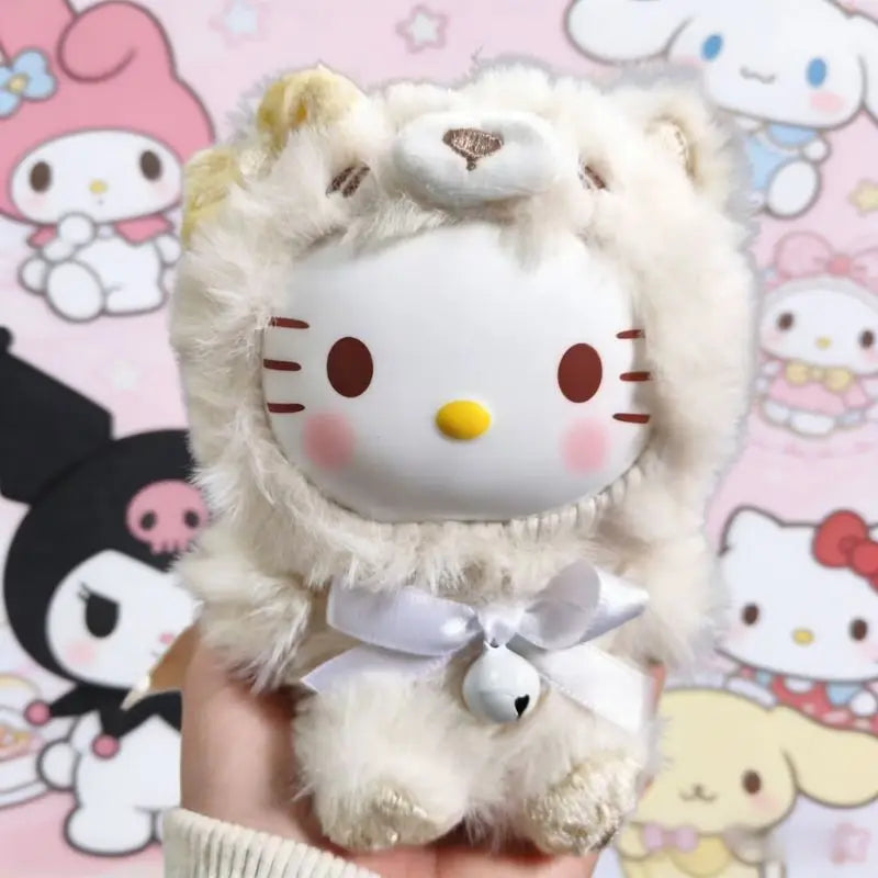 Sanrio Family Fox Island & Blue Flutter Series Vinyl Plush Blind Box Cute Cartoon Hello Kitty Kuromi Pendants Girl Bag Toy Gifts