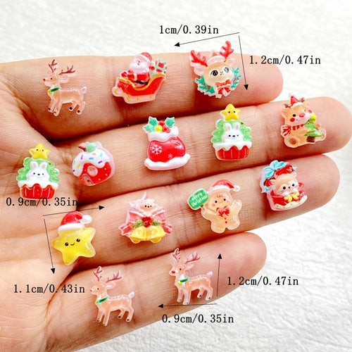 Christmas 3D Resin Nail Charms, 60 Pieces 🎄🎅🎀