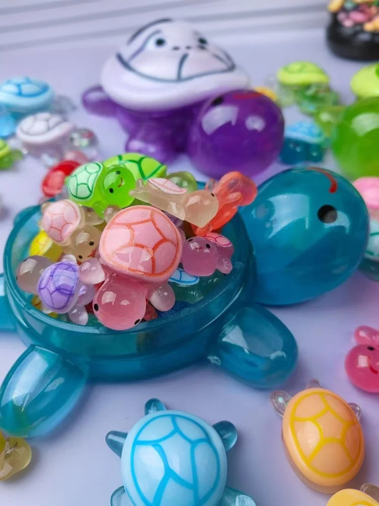 🌙 Glow Turtle Figurine Set 🐢 | Luminous Desk & Shelf Decor ✨