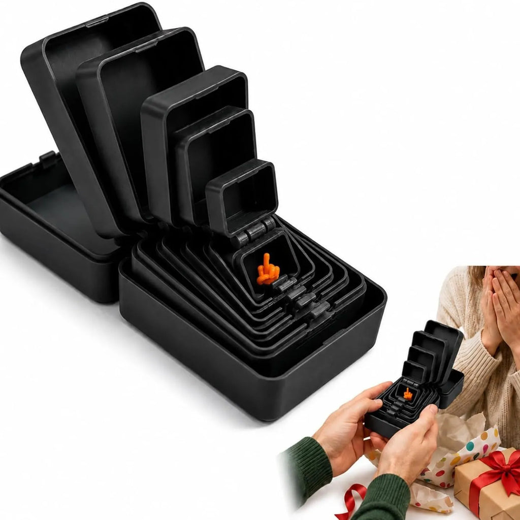 3D Printed Multi-Layer Nesting Surprise Gift Box,Halloween Gift Box with Mini Middle Finger,Prank Gift Box with 6 Layer Party