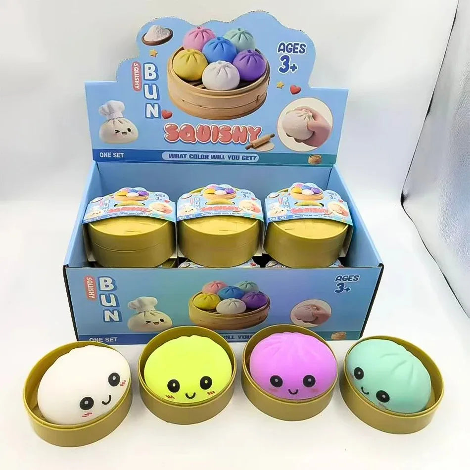 Glitter Dumpling Squishy Set – 6-Style Sensory Squeeze Toy with Box