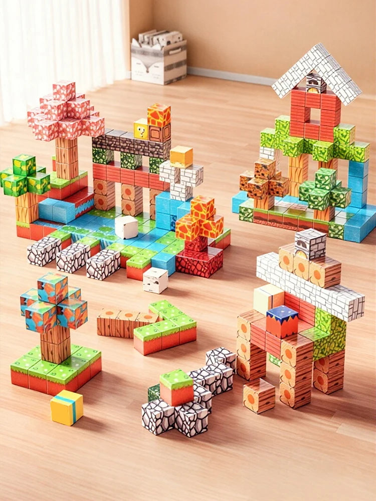 Magnetic Building Blocks Full Set - Children's DIY Assembly Toy, Table Building Game for Kids