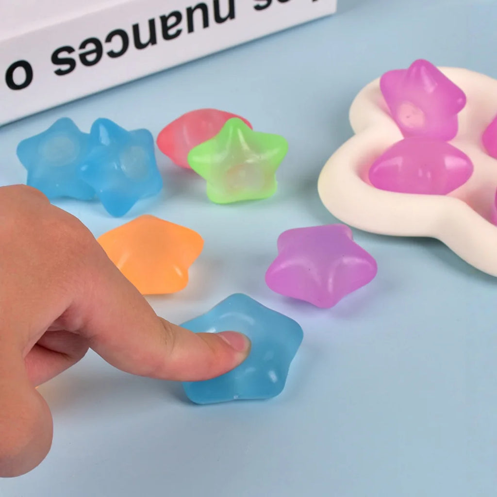 Glowing Stars Squishy Toy Cute Kawaii Squishies Super Soft Stress Relief Funny Fidget Toy Holiday Gift for Adults Kids 스퀴시 토이