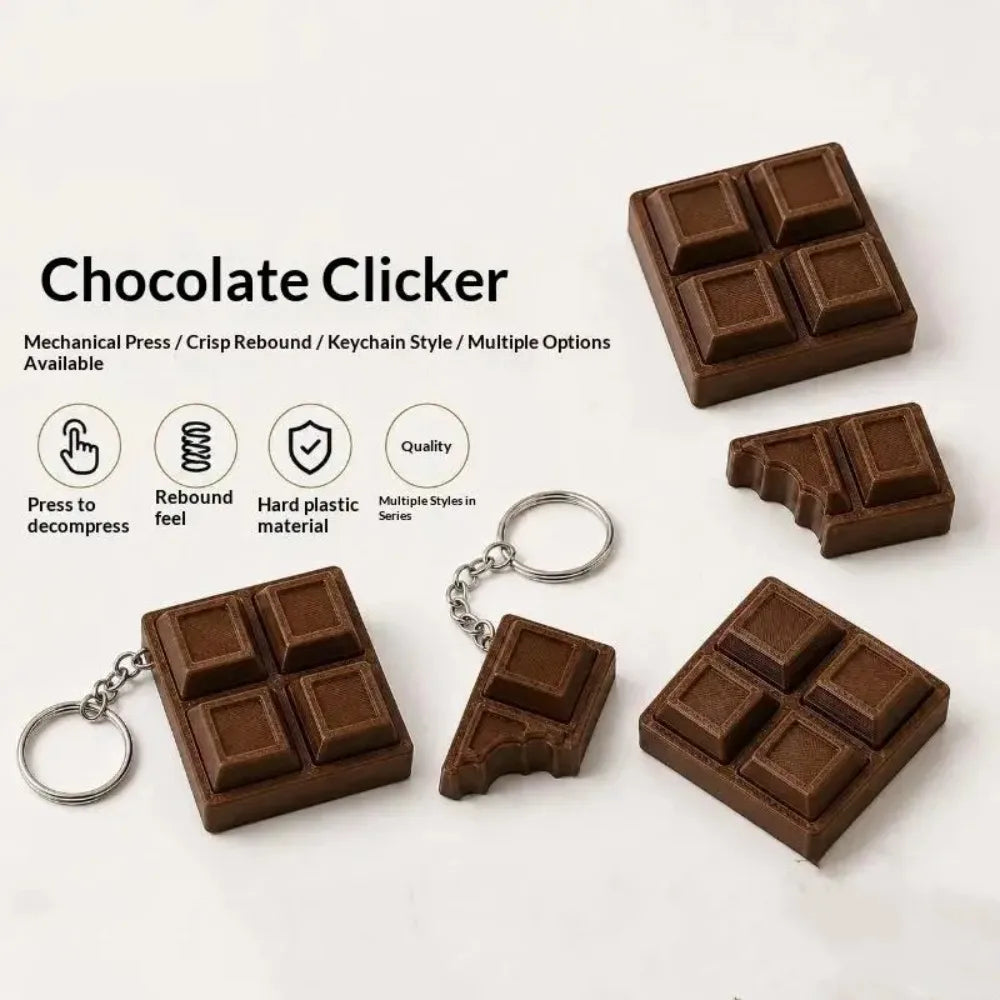 Chocolate Keyboard Clicker Keychain 🍫🎀💕