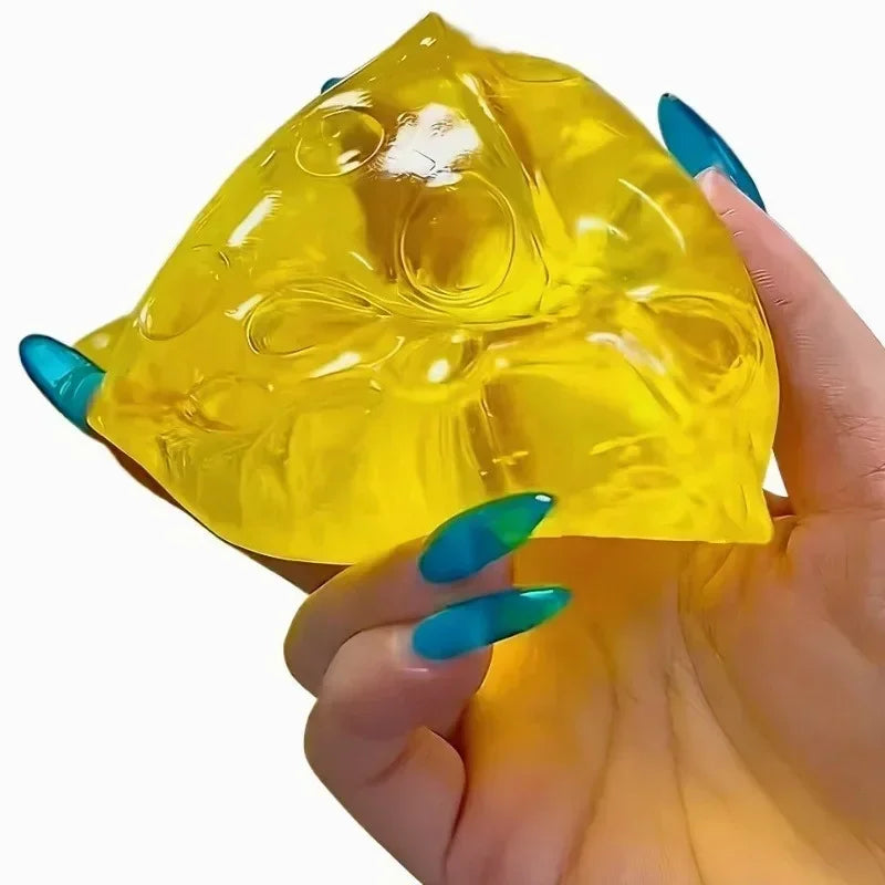 Squishy Honey Cheese Square Fidget Toy - Super Soft Mochi Cheese Squeeze Toy, Funny Sensory Gift for Adults & Kids