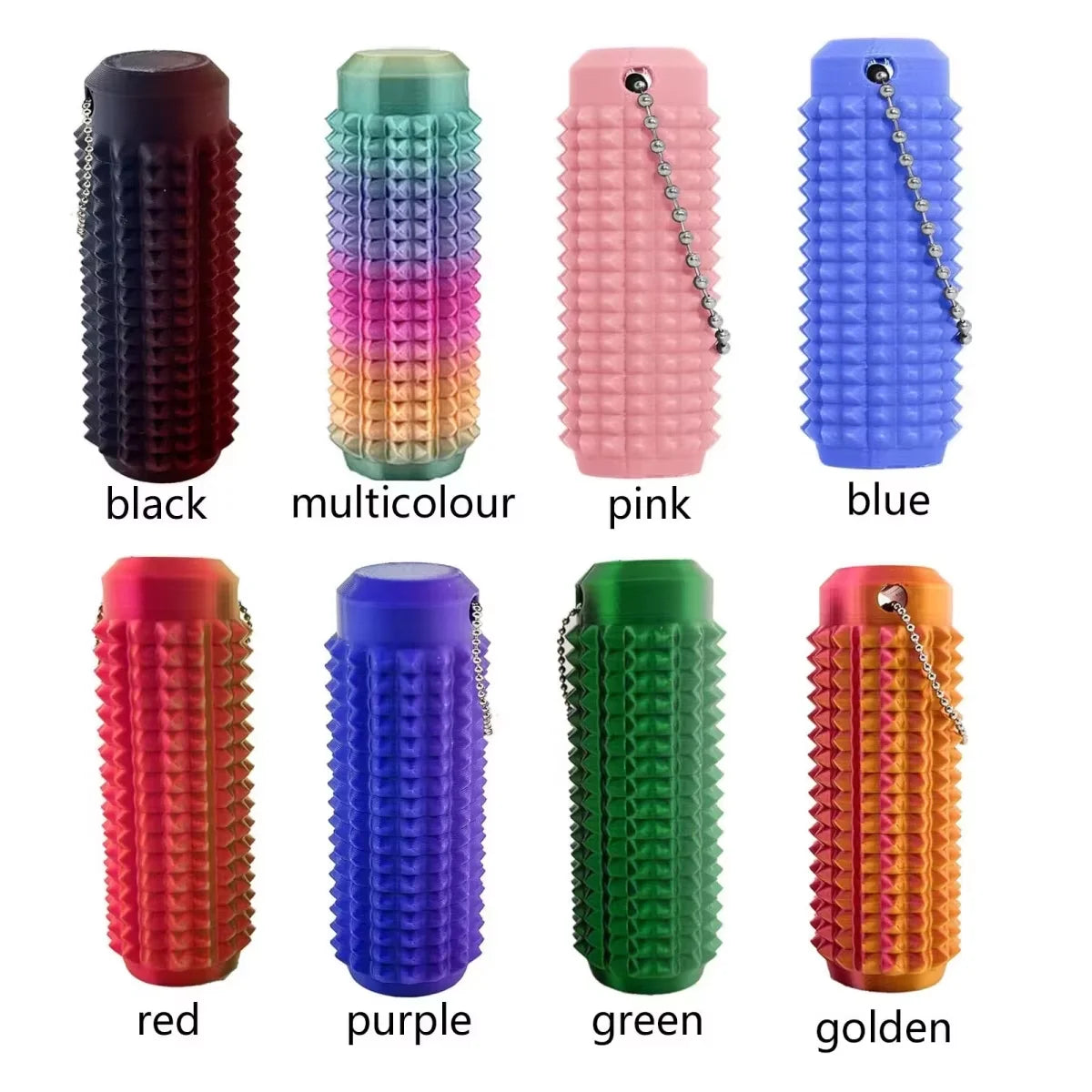 Spiky Fidget Roller Keychain – Calming Sensory Tactile Toy for Adults & Kids