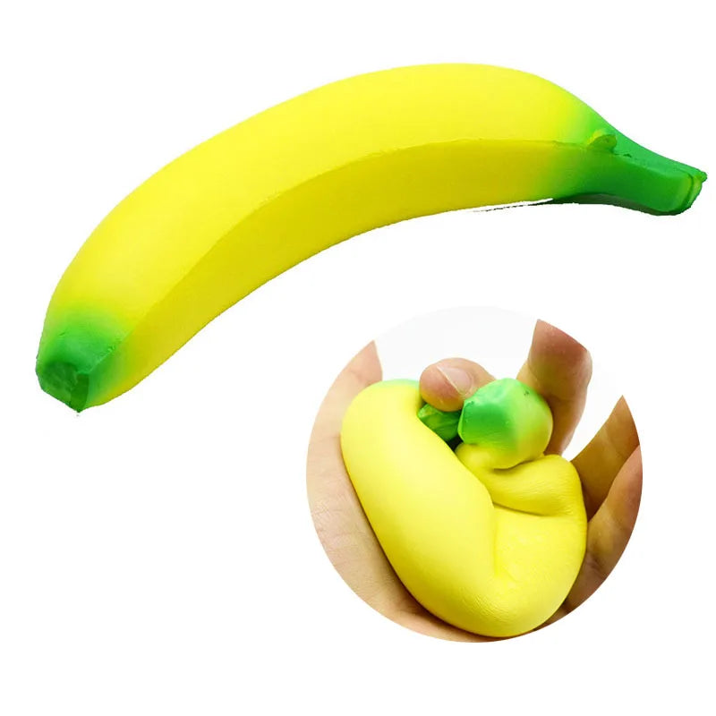 Jumbo Squishy Banana Toy – Slow Rising Foam Squeeze Fidget Toy | Cute Desk Toy & Gift