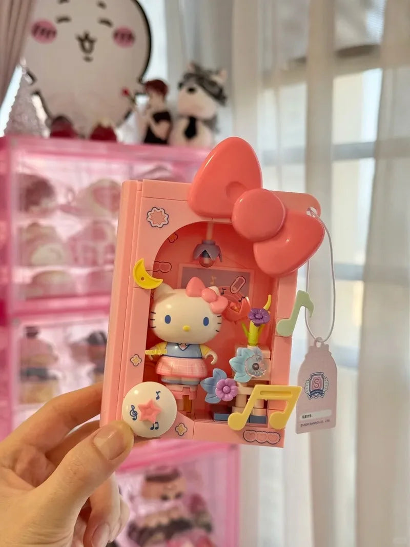 Sanrio Campus Diary Building Block Book – Kuromi, Hello Kitty & Friends Blind Box Desk Decoration