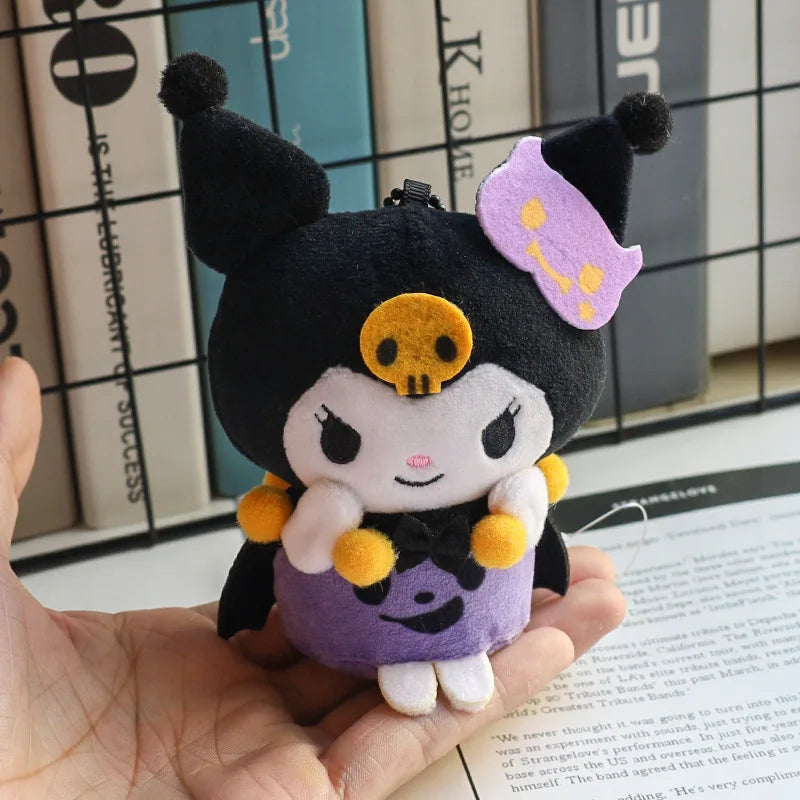 Sanrio Halloween Ghost Plush Keychain - Kawaii Hello Kitty Kuromi Cinnamoroll My Melody Ghost Bag Charm