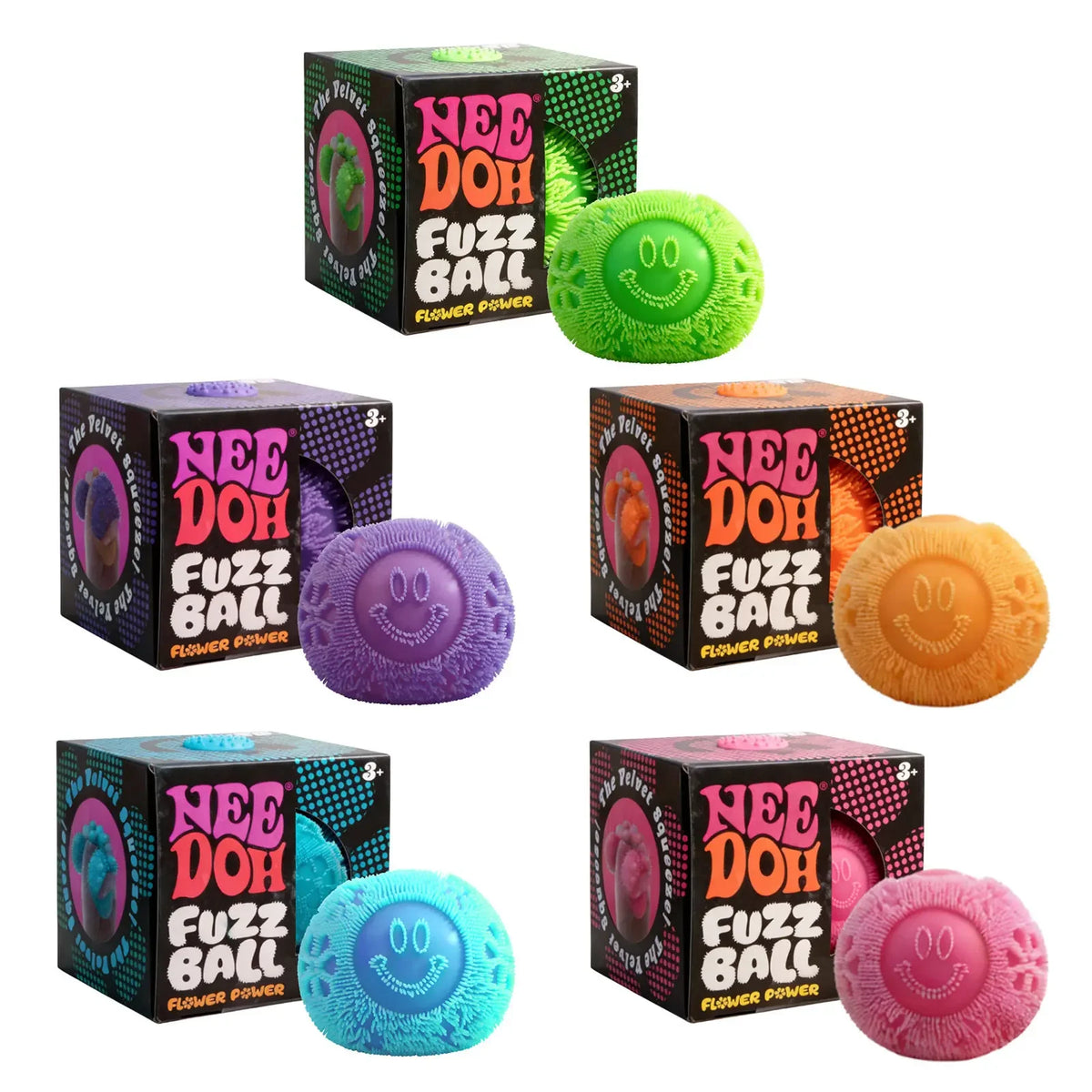 Nee Doh Fuzz Ball – Soft Squishy Squeeze Ball Fidget Toy | Fun Desk Toy & Gift