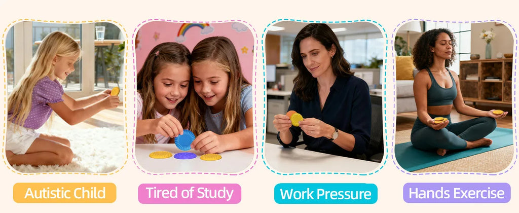 Magnetic Fidget Toys for Adults & Kids -Textured Sensory Toys for Autism Children Anxiety Relief - Quiet Stress Fidgets Sliders