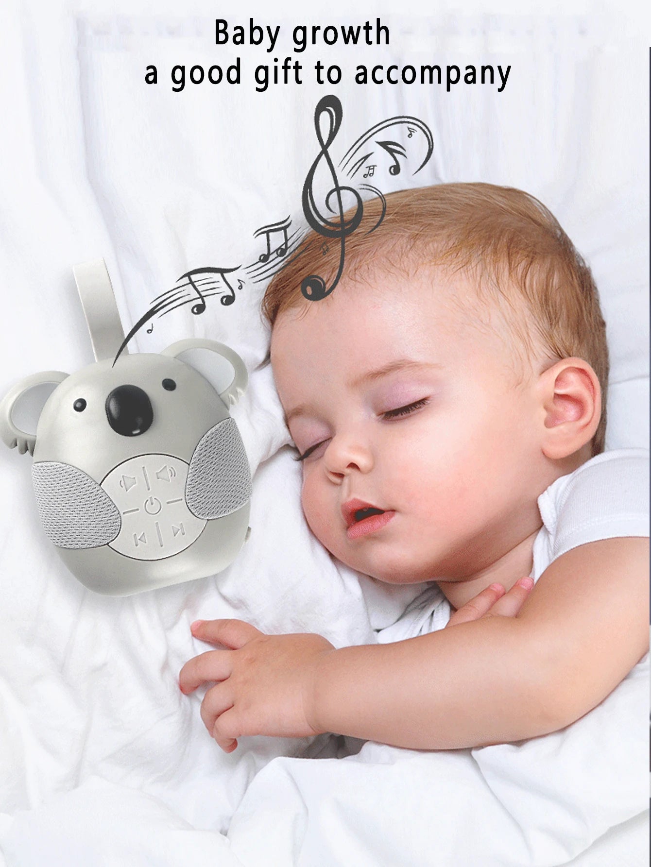 Baby White Noise & Lullaby Sound Machine - Portable Owl Baby Soother with Soothing Sounds for Stroller & Crib
