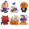 Mini Halloween Building Blocks Pumpkin Man Joker Ghost Demon Witch Vampire Castle Assembly Bricks Model Toys For Kids Gift