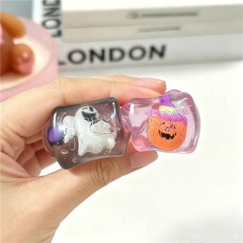 Schylling NeeDoh Halloween Mini Ice Cube 4-Pack - Slow Rise Squishy Fidget Sensory Toy - Anxiety Relief Squeeze Ball