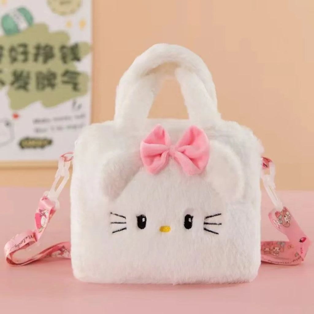 Sanrio Mini Plush Backpack & Cosmetic Bag – Kuromi, Cinnamoroll, My Melody & Hello Kitty | Kawaii Gift