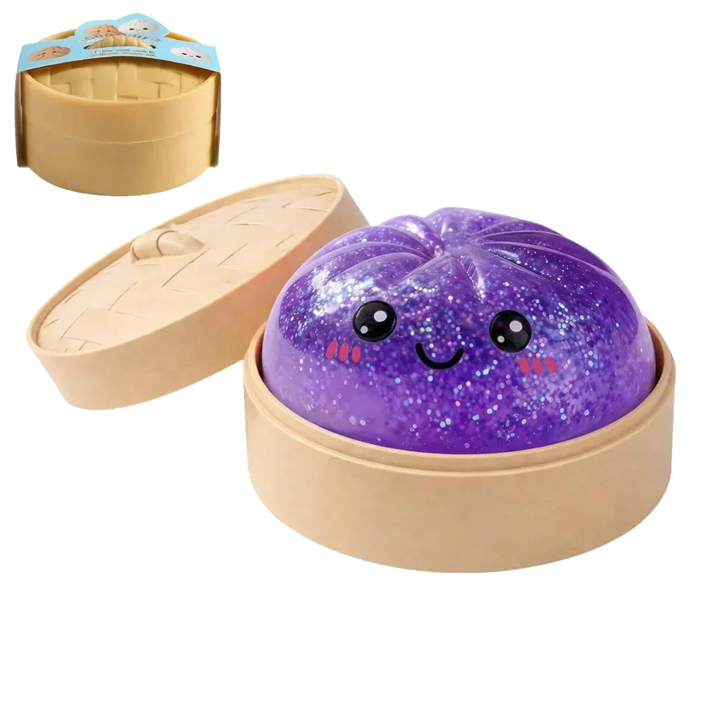 New Glitter Dumpling Glitter Dumpling Squishy with Box Dumplings Sensory Squeeze Toy for Stress Relief