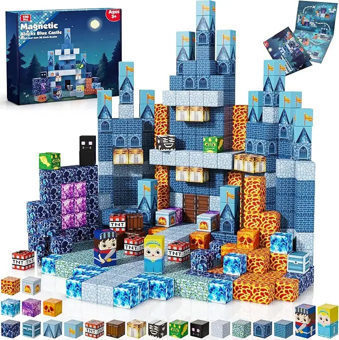 Magnetic Building Blocks Mine World Magnet Cube for Stacking Construction Set Educate Sensory Toys Kids Boys Girls Ages 3+ DIY