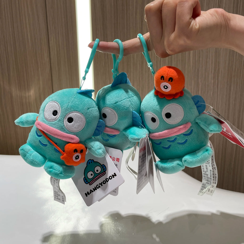 Sanrio Plush Pendant Charm - Kawaii Hangyodon Kuromi My Melody Stuffed Doll Keychain - Birthday Gift
