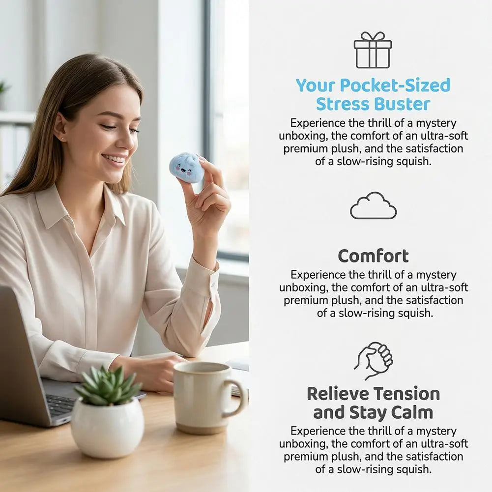 Plush Steamed Bun Dumpling – Embroidered Expressions Ultra-Soft Squishy Fidget Toy Gift Random Color