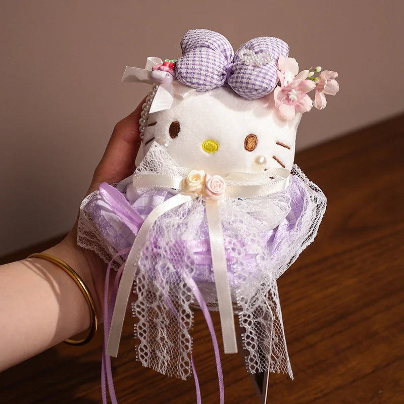 Sanrio Hello Kitty Plush Stuffed Pendant Keychain - 15cm Kawaii Kitty Cat Charm - Birthday Gift