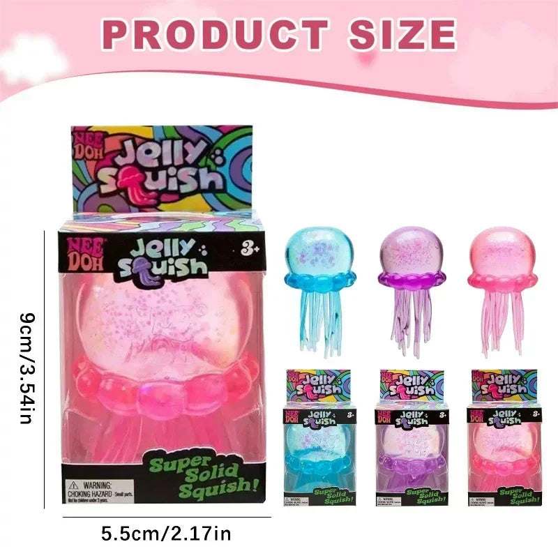 Jellyfish Square Squish Blind Box – Water Jelly Sensory Soft Squeeze Fidget Toy