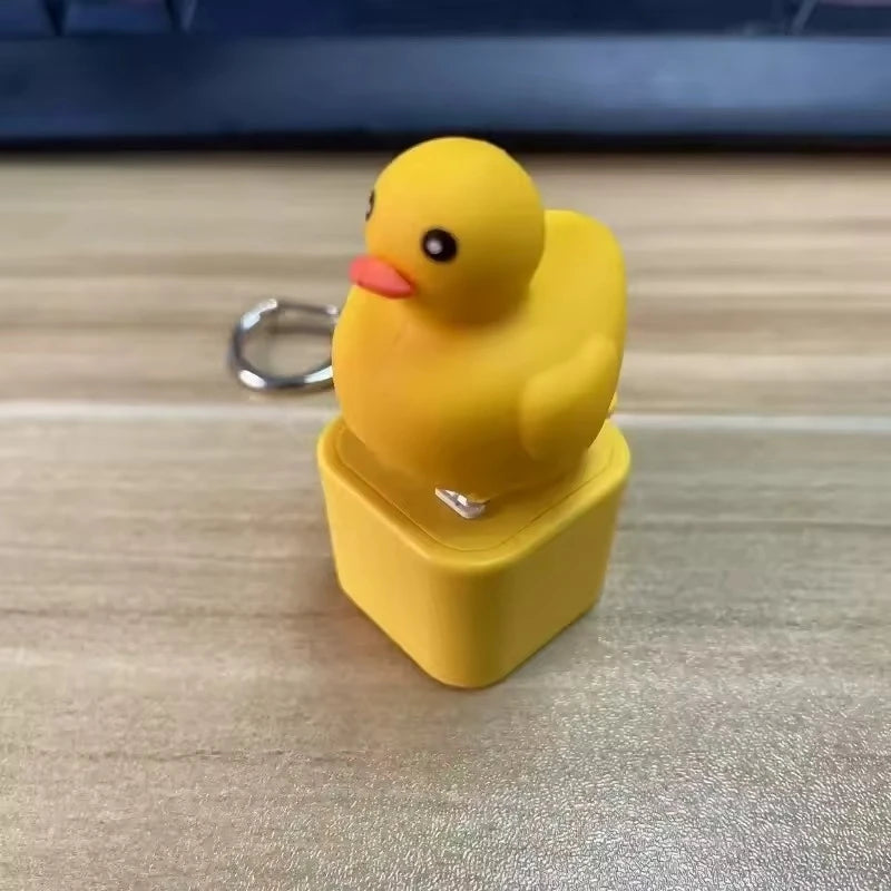 Fidget Keyboard Clicker Keychain - Duck, Frog & Lizard Sensory Clicker Toy with Sound & LED Light