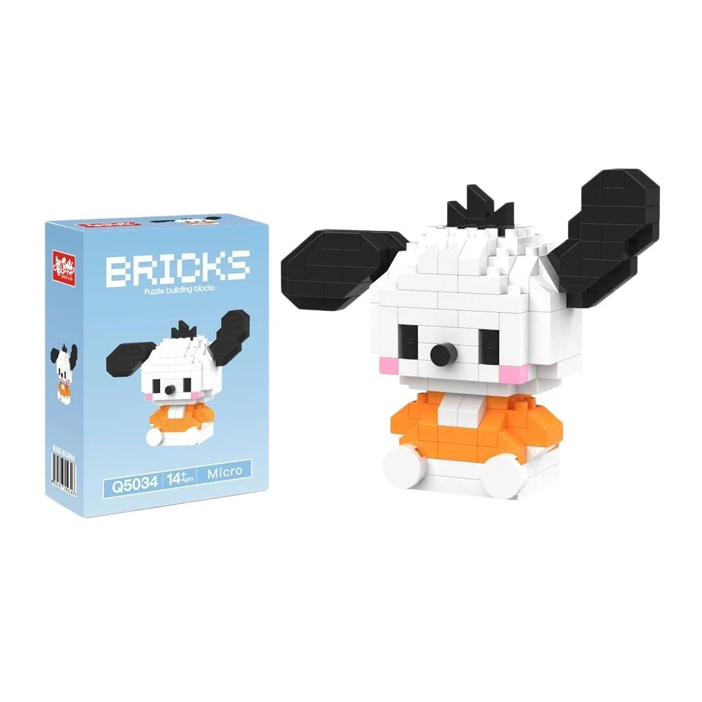 Sanrio Series Building Blocks Mini Figure Set - Hello Kitty Cinnamoroll My Melody Kuromi Pochacco Puzzle Toy Gift