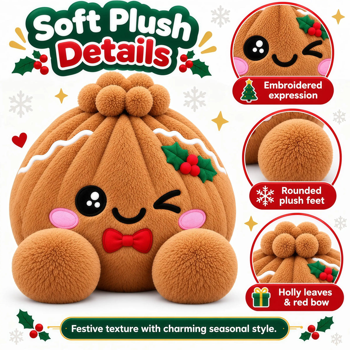 Kawaii Dumpling Plush Pillow 🥟🎀💕