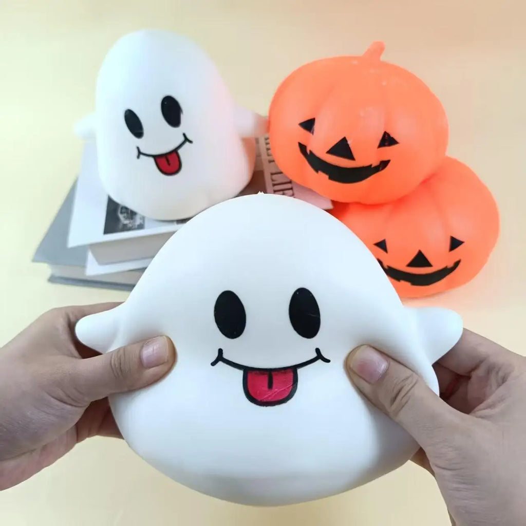 Halloween Ghost & Pumpkin Squishy Toy Set, Slow Rising Stress Relief Fidget Decompression Sensory Toy
