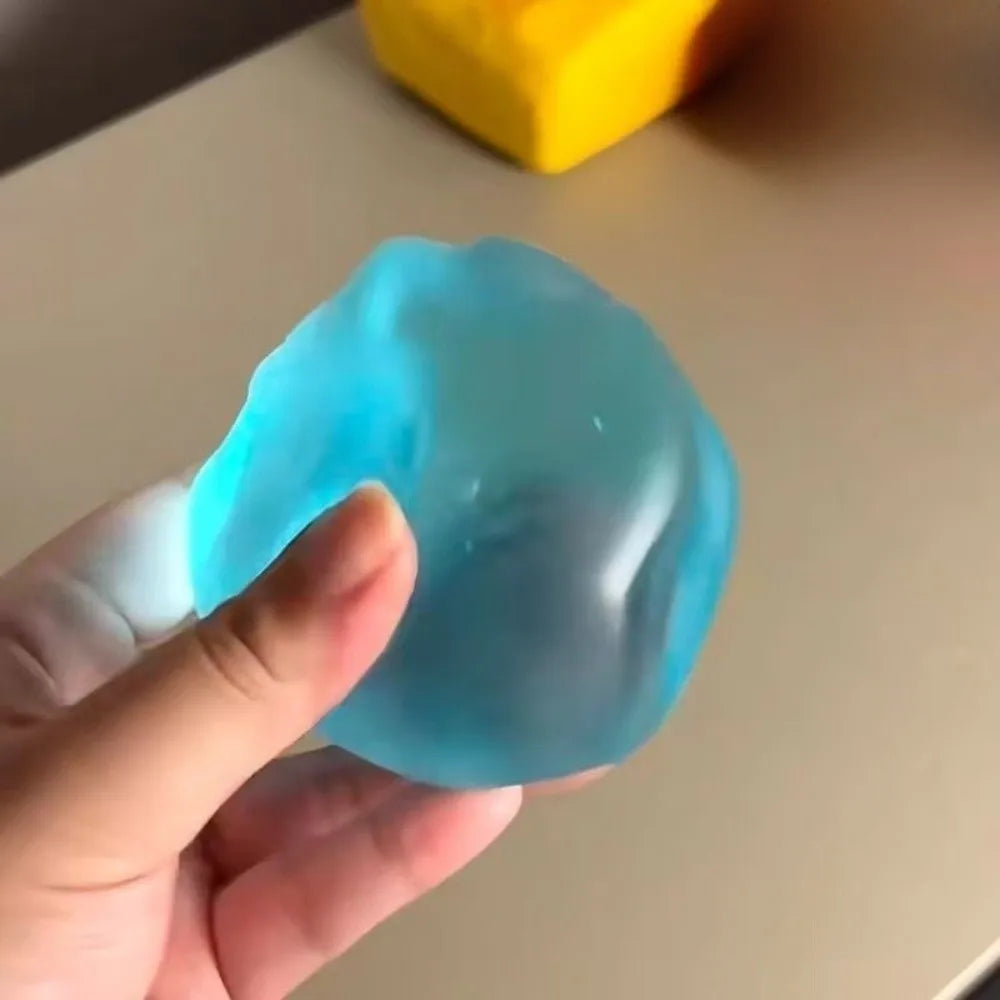Transparent Squishy Fidget Toy – Slow-Rise Soft Sensory Squeeze Toy in Blue & Pink
