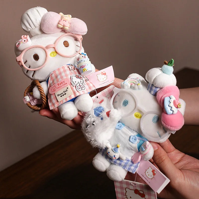 Sanrio Hello Kitty Plush Stuffed Pendant Keychain - 15cm Kawaii Kitty Cat Charm - Birthday Gift