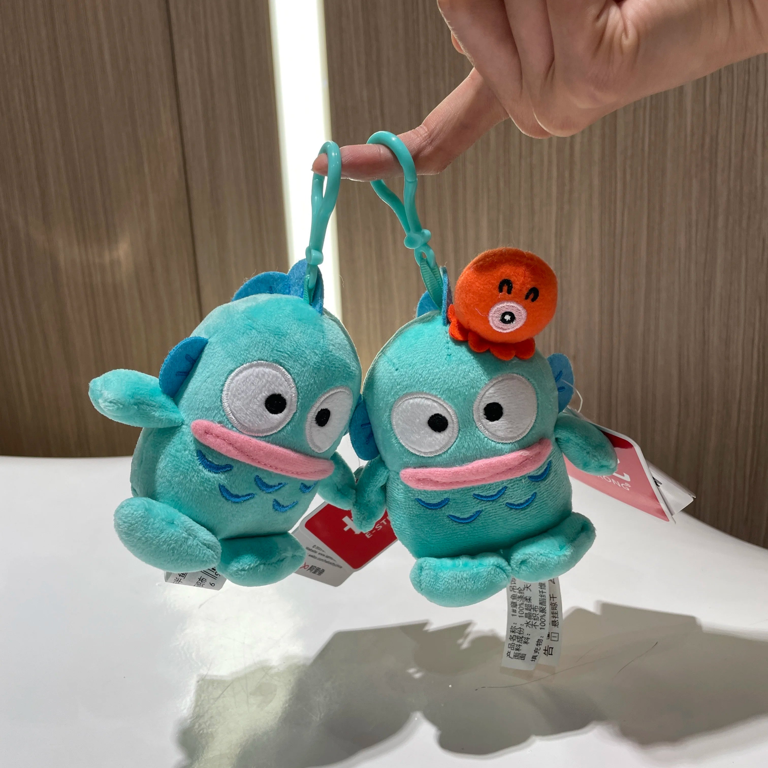 Sanrio Plush Pendant Charm - Kawaii Hangyodon Kuromi My Melody Stuffed Doll Keychain - Birthday Gift