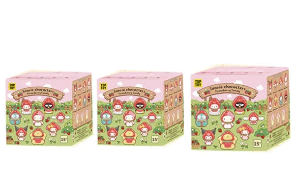 Genuine Sanrio Cute Strawberry Sugar Mini Series Pvc Blind Box Cartoon Anime Figurine Keychain Bag Pendant Collect Decor Gifts
