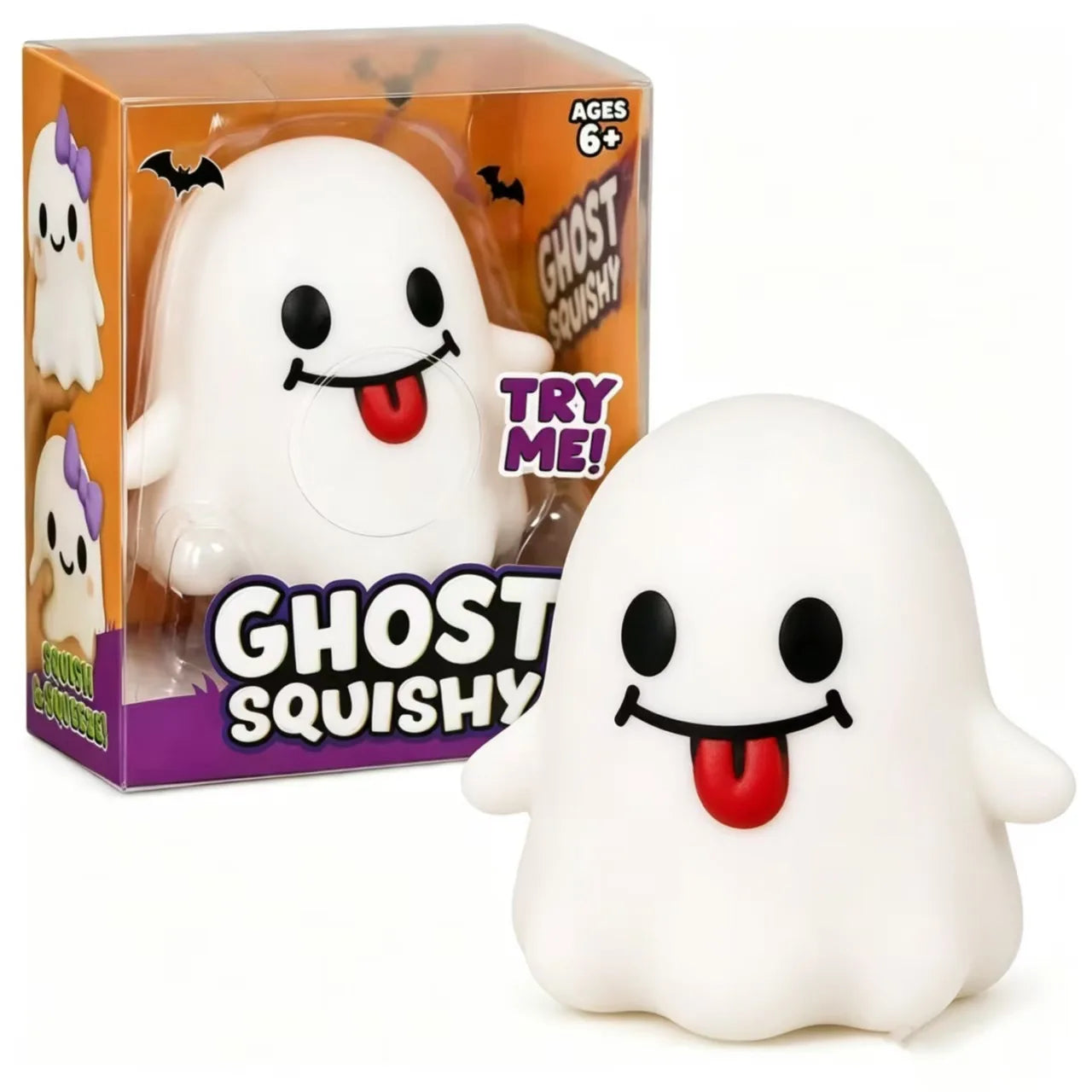 Halloween Ghost & Pumpkin Squishy Toy Set, Slow Rising Stress Relief Fidget Decompression Sensory Toy
