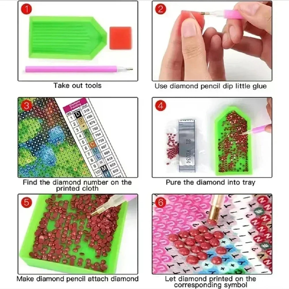 Sanrio Diamond Painting Keychain Kit – 15-Piece DIY Rhinestone Art Set for Kids