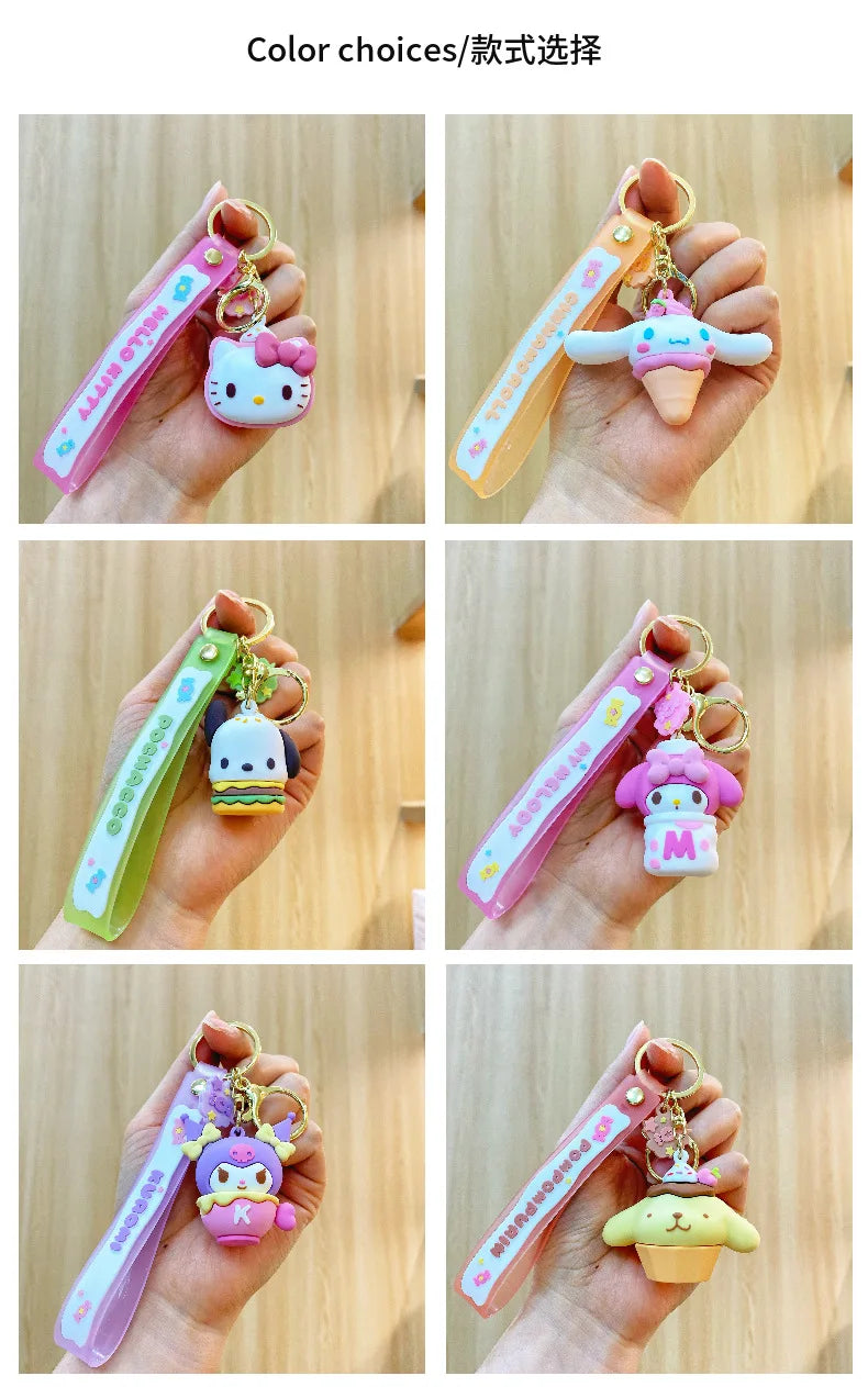 Sanrio Snack Series Keychain – Kuromi & Friends Cute Anime Bag Charm